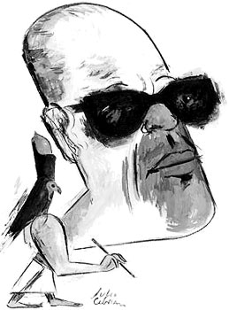 Naguib Mahfuz - Ilustración por Julio Cebrián